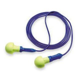 3M E-A-R Push-Ins 318-1001 corded earplugs with blue foam tips and connecting cord, industrial hearing protection NRR 28 dB