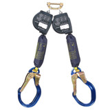 3M DBI Sala 3100612 Nano-Lok™ XL 9 ft. Twin-Leg, Web Self-Retracting Lifeline with Quick Connect & Aluminum Rebar Lock Hooks, ANSI Class 1