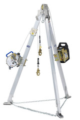 3M DBI Sala 8301071 Advanced 7 ft. High Tripod System for Confined Space Entry, 60 ft Salalift II Winch, 50 ft. Sealed-Blok with Stainless Steel Cable