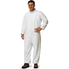 ProGard SMS White Disposable Coveralls, Zipper Front With Elastic Wrists & Ankles, 25 each/case, Mfg# 19125