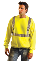 OccuNomix Lightweight Crewneck Sweatshirt, Hi-Visibility Yellow, Mfg# LUX-SWTL