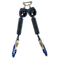 3M DBI Sala 3100553 Nano-Lok Class 1 Twin Leg 6 ft. Self Retracting Life Line with Single Pin Connector and Aluminum Rebar Hooks with Locking Nose