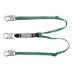 MSA V-Series Standard Twin-Leg Adjustable Energy Absorbing Lanyard, 6',36C Small Snaphooks, CSA Z259.11-17, Lightweight Worker