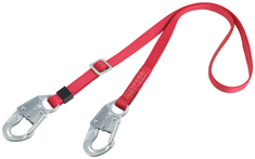 Protecta Pro Lanyard, 6 ft x 1", Nylon Web, Adjustable Length, Snap Hooks On Each End, Mfg# 1385301