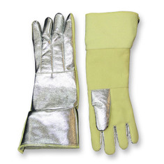 Aramid-blend high heat gloves w/ aluminized Kevlar back, 35 oz. Zetex Plus  palm, 14