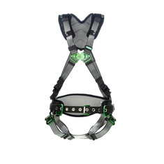 MSA V-FIT Construction Harness, Back & Hip D-Rings, Quick-Connect Leg Straps, Shoulder Padding