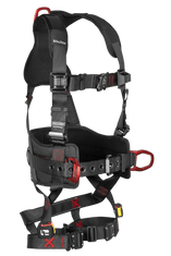 FallTech 8144QC FT-Iron Full Body Construction Harness with Back and Hip D-Rings, Quick-Connect Leg Straps
