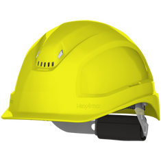 HexArmor Ceros XP250 Hi-Viz Yellow Short Brim Vented Class C Safety Helmet, Mfg# 16-11010