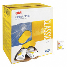 3M 310-1101 E.A.R® Classic Plus Foam Earplugs, Yellow, 33 dB NRR, Uncorded, Pillow Pack, 200 PR/BX