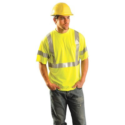 OccuNomix Hi-Vis Yellow Class 3 T-Shirt, Moisture Wicking, SKU# LUX-SSETP3