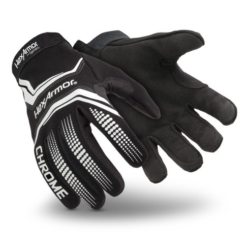 HexArmor 4032 Chrome Core Mechanics Glove,  ANSI/ISEA Cut A8 SuperFabric, Black, Sold In Pairs 