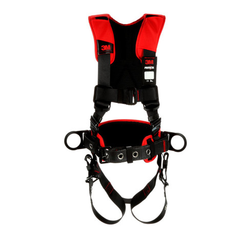 3M Protecta Comfort Construction Style Positioning Harness, Easy-Link SRL Adapter, Back and Shoulder Padding, Back and Side D-Rings, Hip Pad and Belt, 1 Each/Case