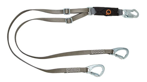 MSA 10193941 V-Series 6 ft. Tie-back Twin Leg Adjustable Lanyard with FP5K Carabiners at Leg Ends
