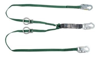 MSA V-Series Standard Twin Leg Tie-back Lanyard with 36C Snaphooks and D-Rings | Mfg # 10193129