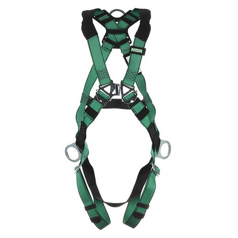 MSA V-FORM™ Full Body Harness with Back and Hip D-Rings, Qwik-Fit Leg Straps 