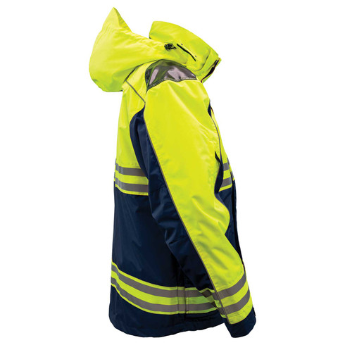 GAME 3555 Hi-Viz Class 2 Rescue Jacket with Detachable Hood, Navy