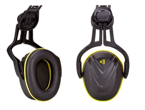 MSA V-Gard Cap-Mounted Earmuffs, Medium Attenuation Level, 27 NRR Rating, Mfg# 10190357