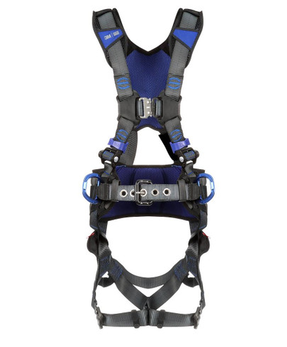 3M DBI-SALA X300 X-Style Construction Safety Harness with Padded Belt, Quick Connect Chest Buckle and Auto Locking Quick Connect Leg Straps