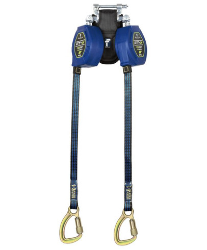 FallTech 8' FT-X™ EdgeCore™ Tie-Back Class 2 Leading Edge Personal SRL, Twin-leg with Steel 5k Carabiner | MFG # 84108TP8