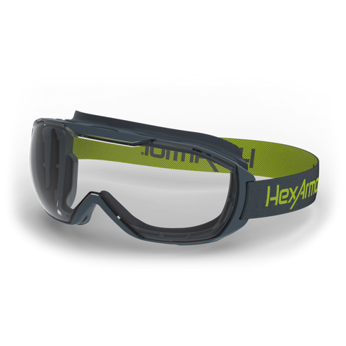 Hexarmor MX500 Safety Goggle, Clear Lens with TruShield Coating, Cloth Strap, Mfg# 12-12001-02