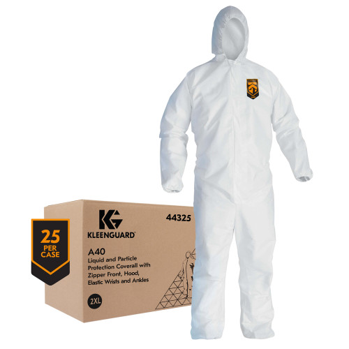 Kimberly Clark Kleenguard A40 Coveralls, Hood, Elastic Wrists