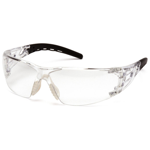 Pyramex FYXATE Safety Glasses, Clear H2X Anti-Fog Lens with