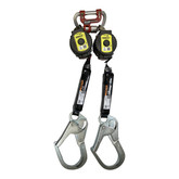 Miller MTL-OHW2-22/6FT TurboLite+ Twin Leg Self-Retracting Lifeline, G2 Connector, Locking Steel Rebar Snap Hooks (6 Ft)