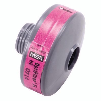 MSA OptiFilter XL Type HE Cartridge, 6 each per box, Mfg