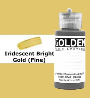 Golden Artist Colors Fluid Acrylic 1oz Iridescent Gold Deep Fine Wet