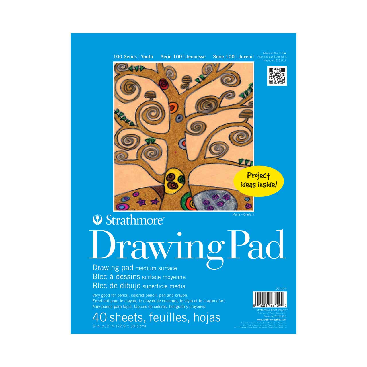 Kids Drawing Pad - 9 x 12 - 40 Sheets - Case of 12