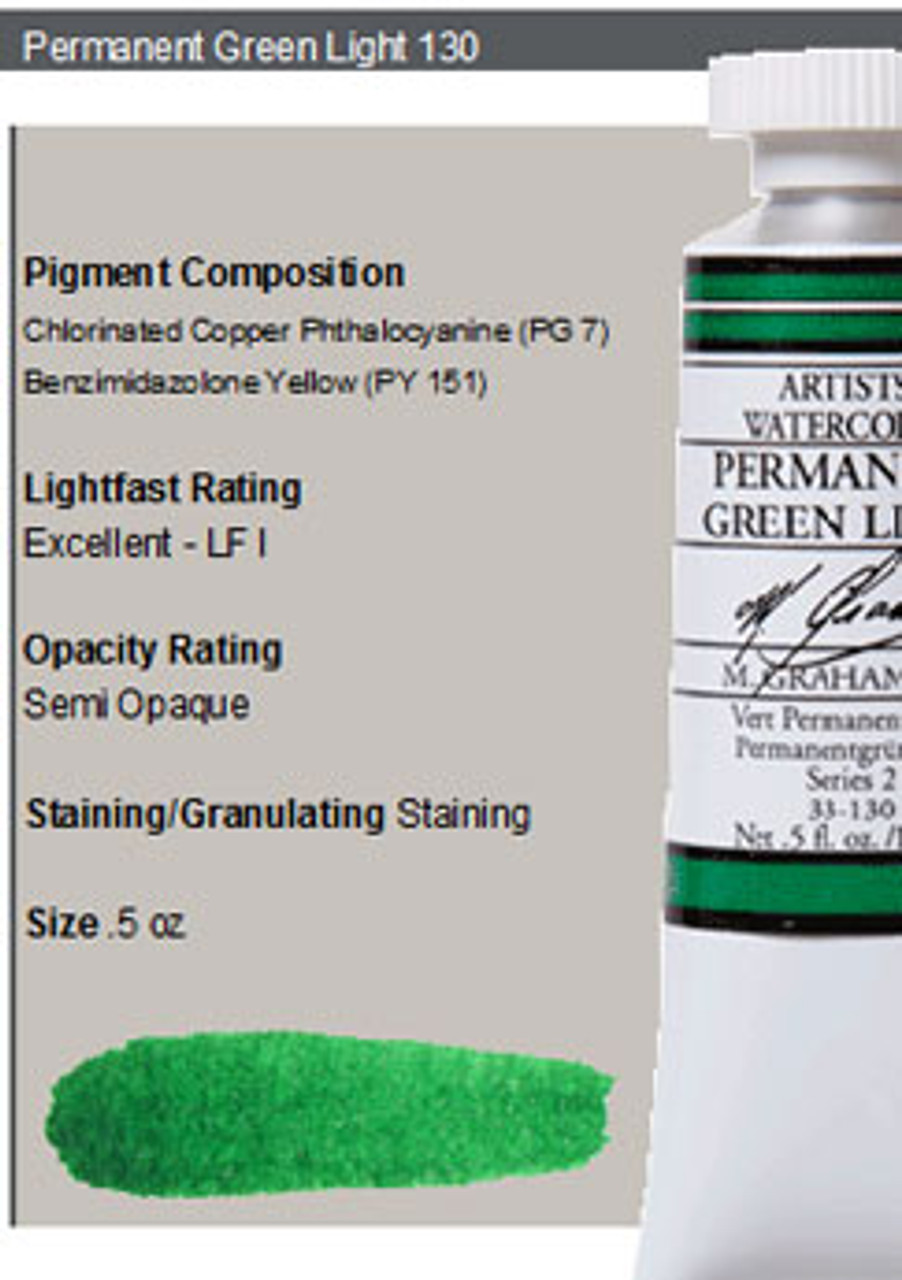 M. Graham Watercolor Series 2: 15ml Permanent Green Light