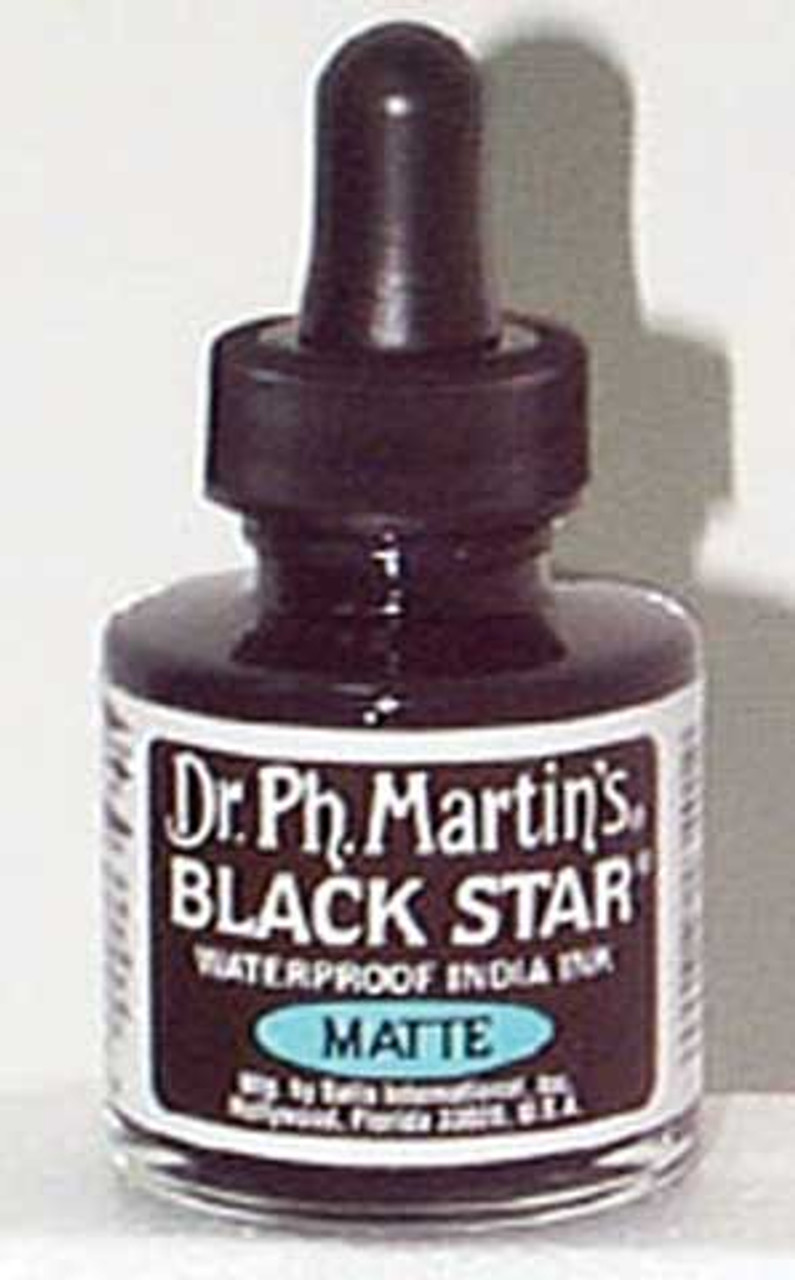 Dr. Ph. Martin's Black Star Matte Waterproof India Ink 1oz Black