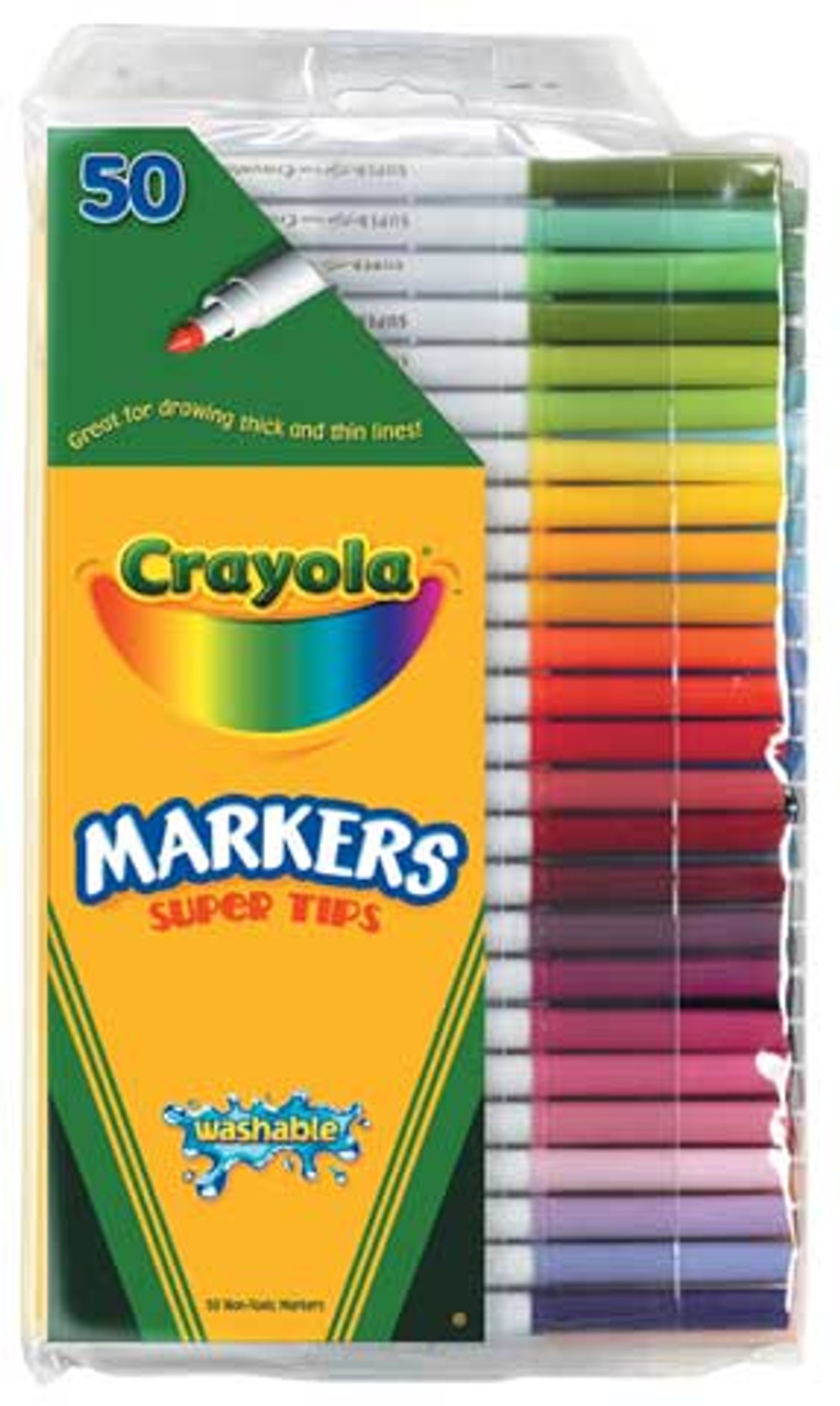 Crayola Washable Fine Super Tip Markers Set of 50 Colors