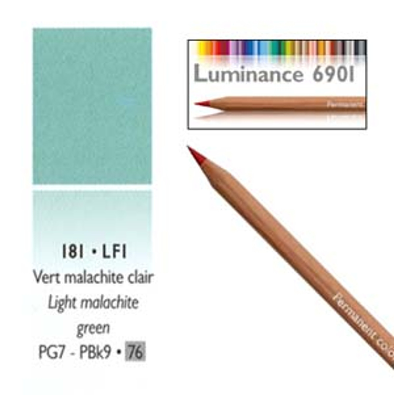 Caran DAche Luminance Colored Pencil Light Malachite Green - Wet