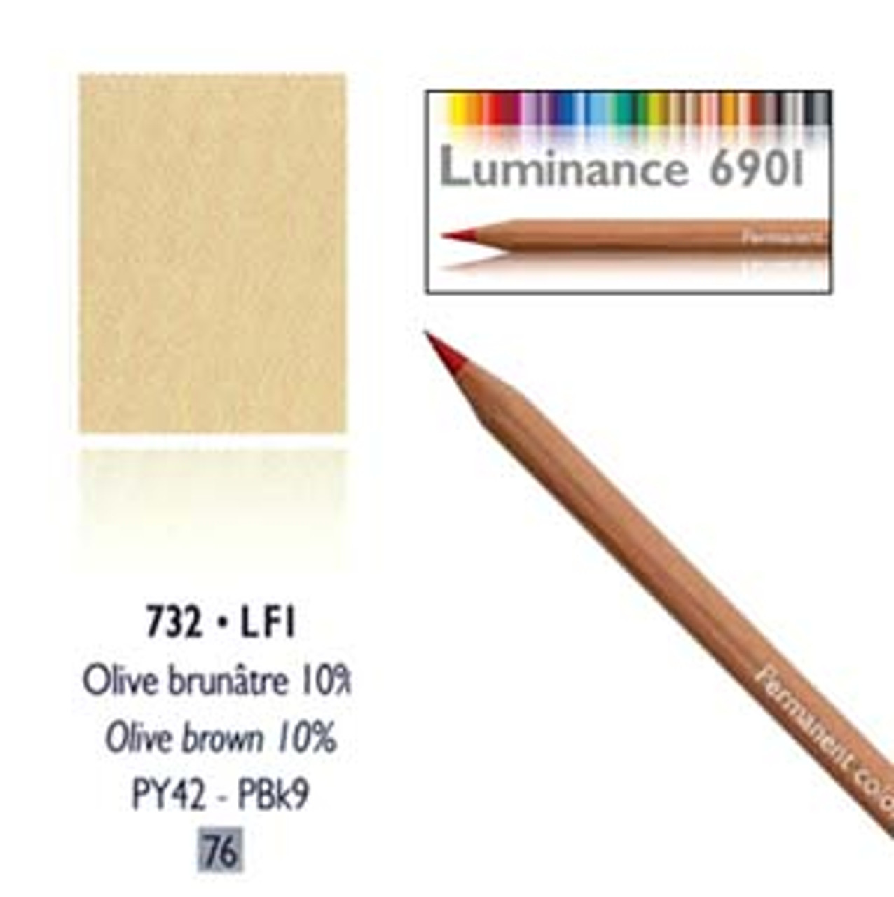 Caran d'Ache Luminance 6901 Colored Pencil 732 Brown Olive 10%