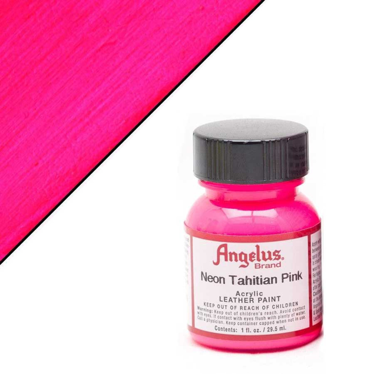 Angelus Leather Paint - Neon Tahitian Pink, 4 oz