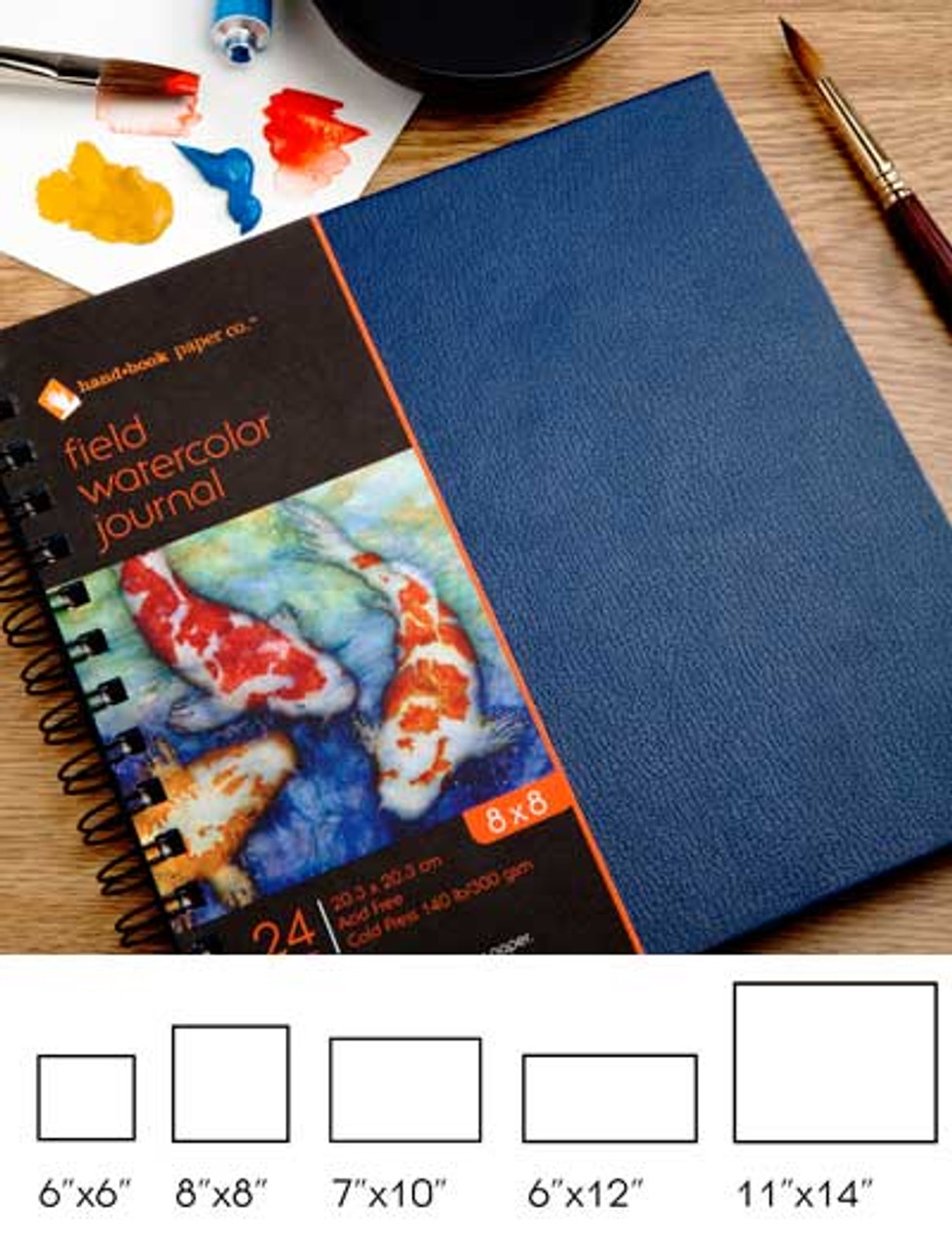 Hand Book Journal Co. Field Book Hardbound Watercolor 6x6 - Wet Paint  Artists' Materials and Framing