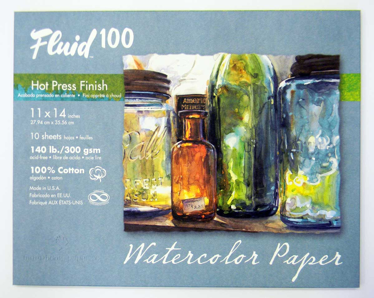 Fluid 100 Pochette 140lb Hot Press 11x14 - Wet Paint Artists' Materials  and Framing