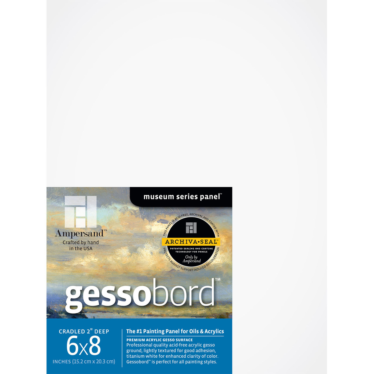 Ampersand Gessobord - 6 x 12, 2 Cradled 