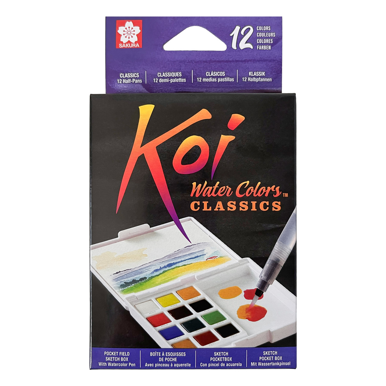 Sakura Koi Pocket Watercolor Paint Set of 12 Wet Paint Artists
