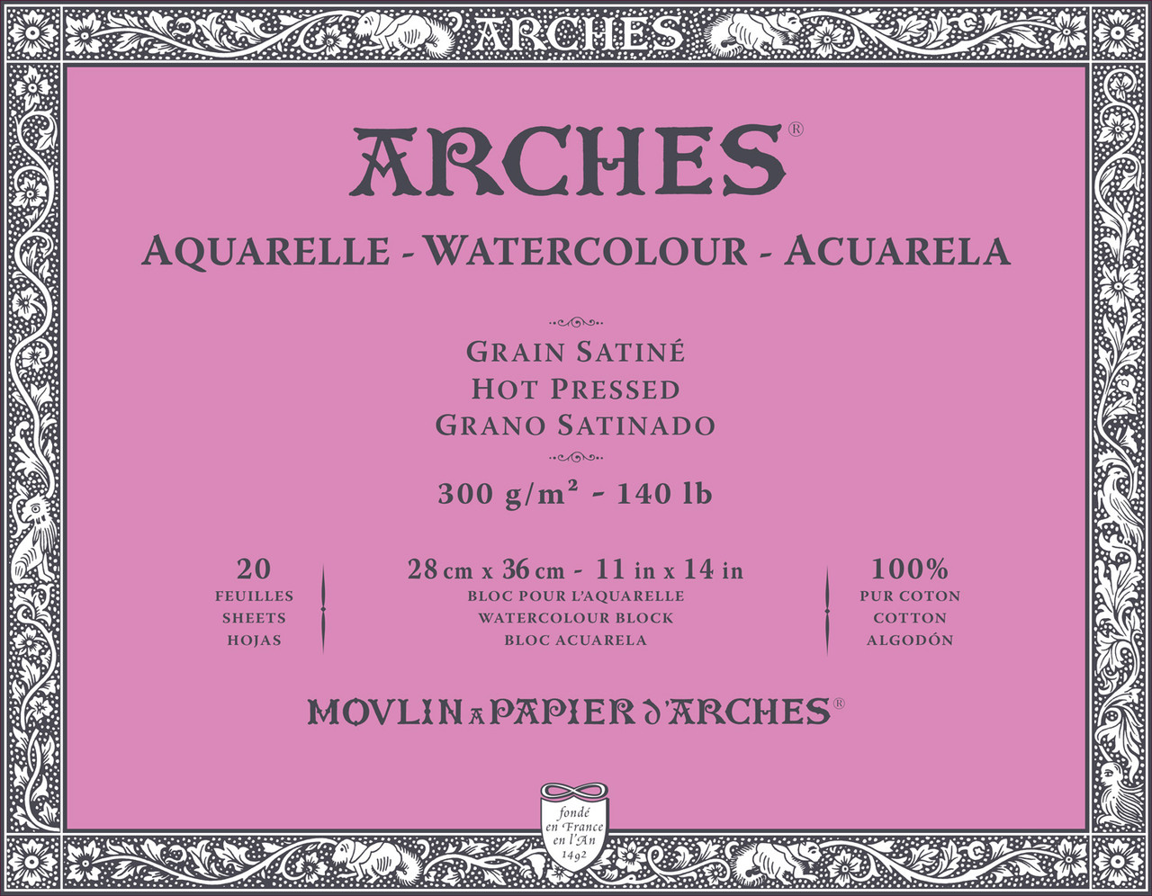 Arches Watercolor Block 140lb Hot Press 10x14