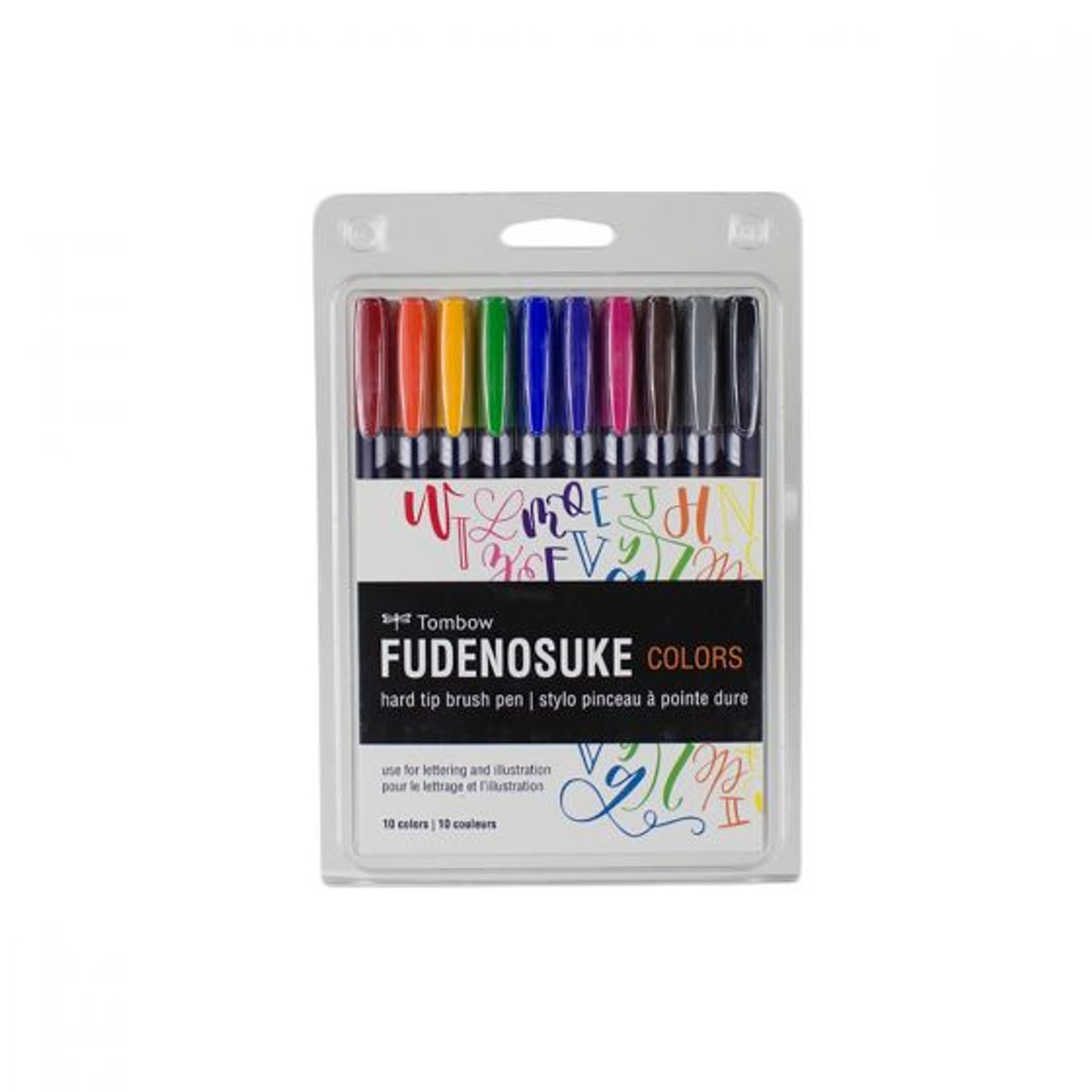 Tombow Fudenosuke Brush Pen Set of 10 Colors