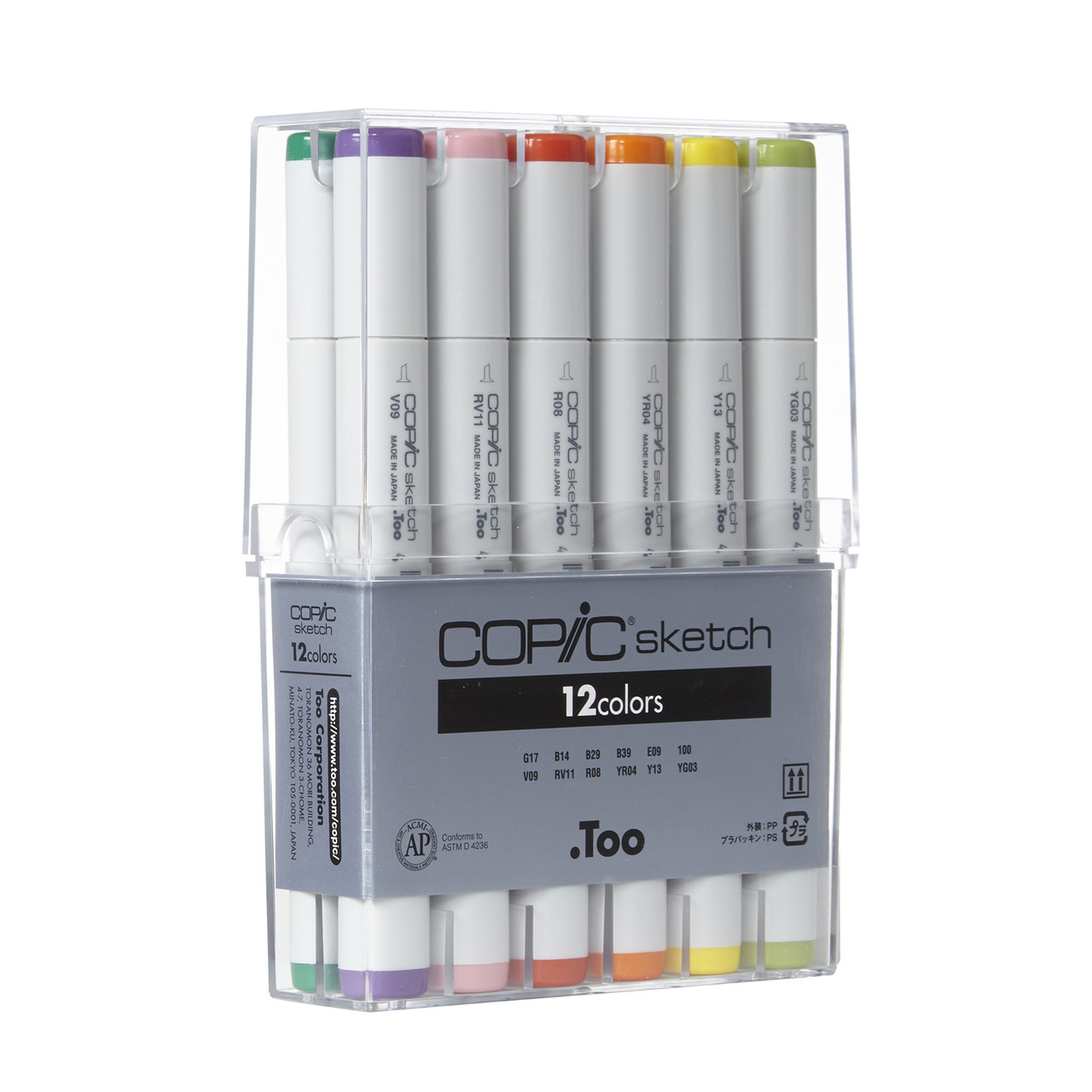 COPIC Sketch 12色セット Ex-4 Copic Sketch Marker Basic 12 Set - Wet Paint Artists' Materials
