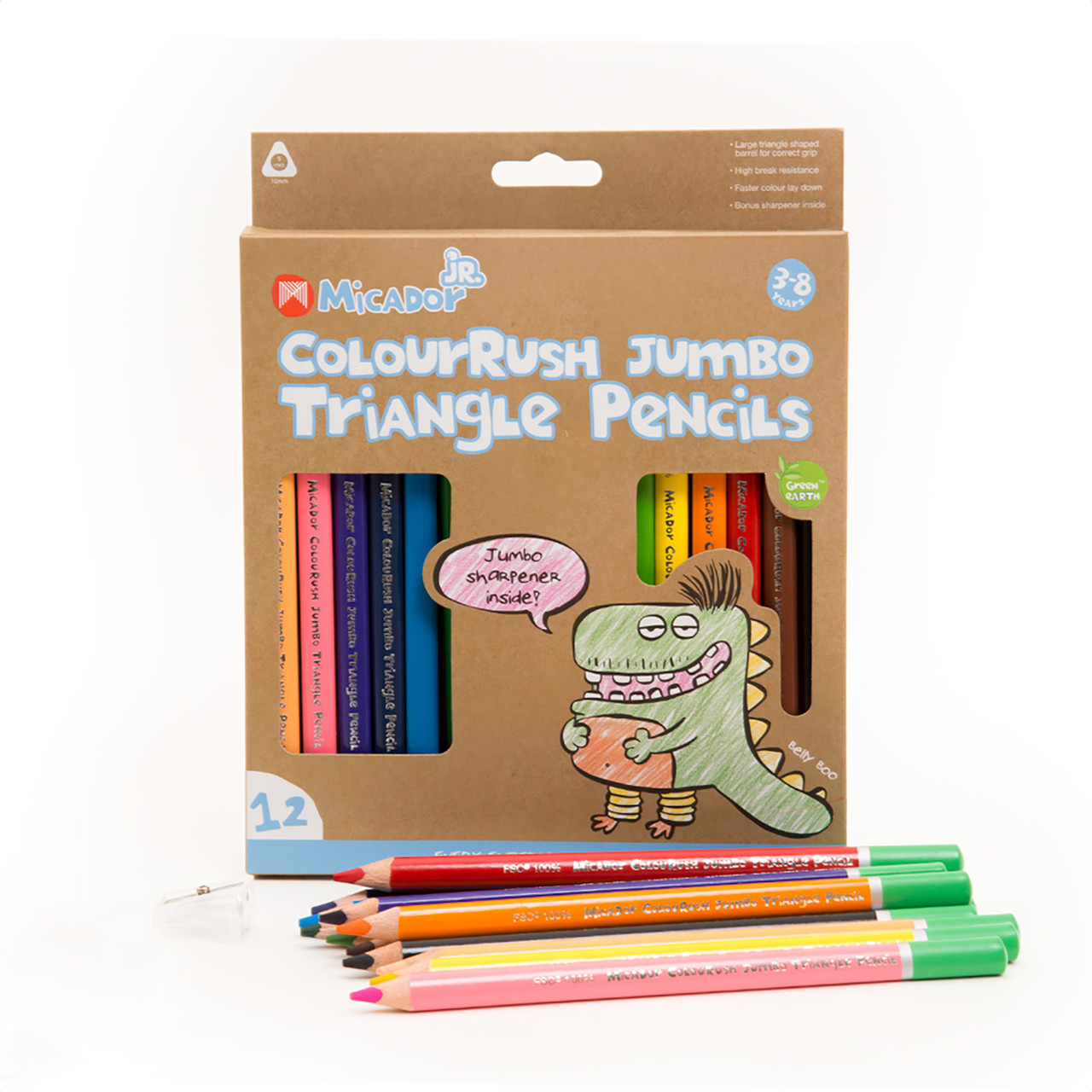 Triangular Jumbo Colouring Pencils/ Colour Barrell - School