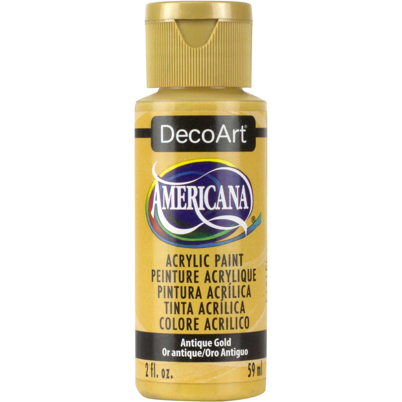 DECOART AMERICANA ACRYLIC PAINT- ANTIQUE GOLD (2oz) - Scrapbooking and  Paper Crafts
