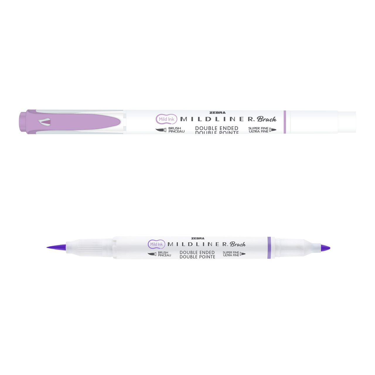 Zebra Mildliner Double-Ended Brush Pen Violet - Wet Paint Artists