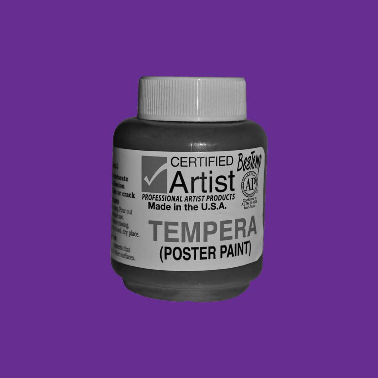 Bestemp Tempera Paint 2oz Black - Wet Paint Artists' Materials and
