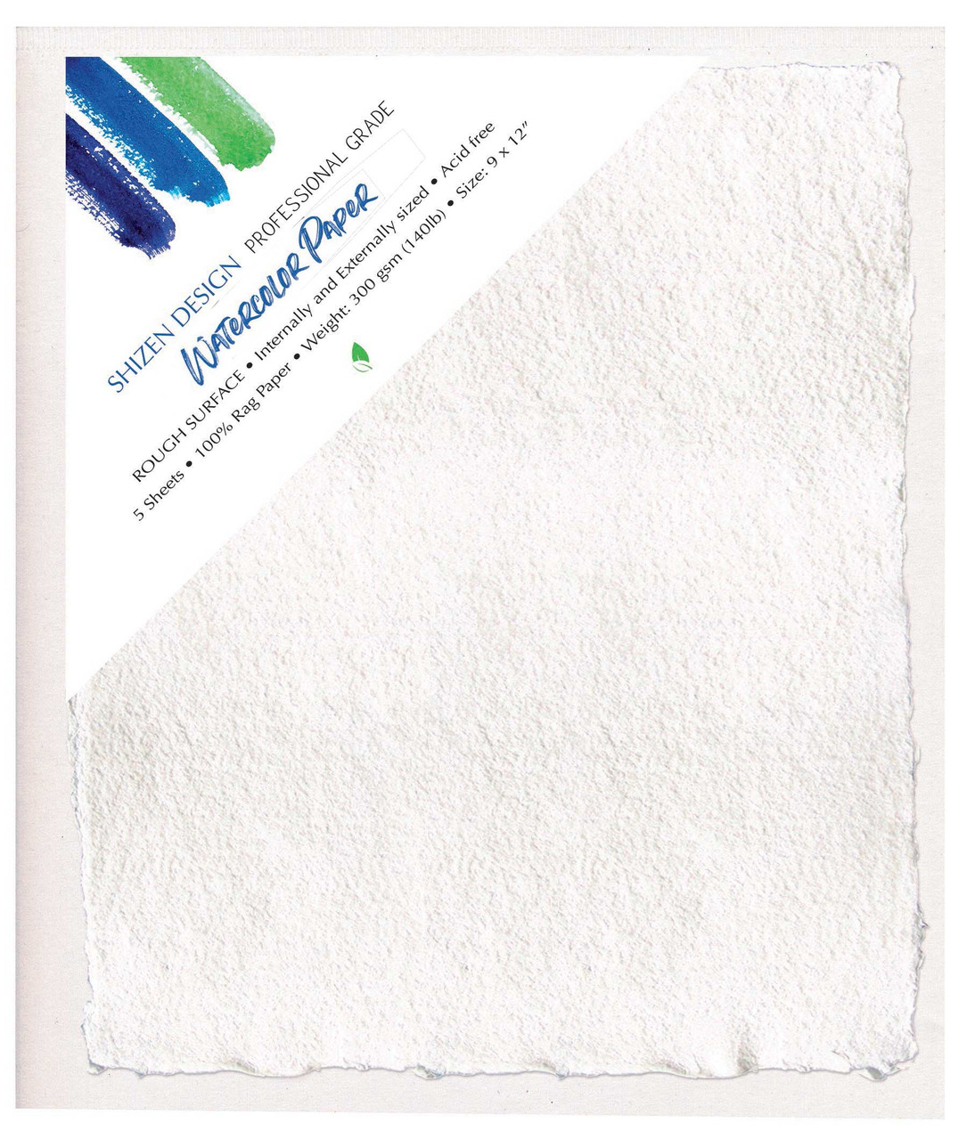 Shizen Design Rough Watercolor 9X12 Sheets Pack of 5 - Wet Paint Artists'  Materials and Framing