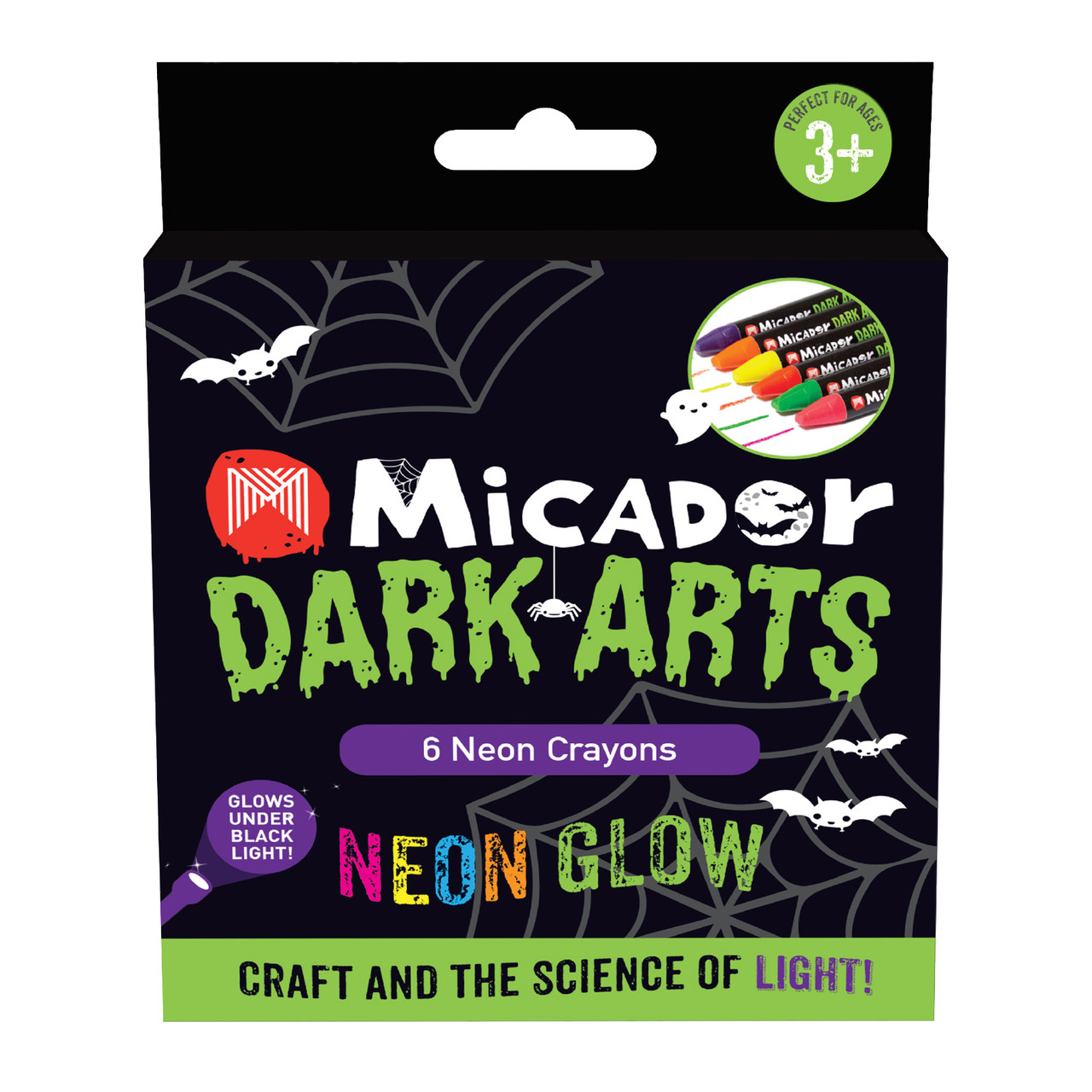 Micador Dark Arts Neon Glow Crayons 6 Pack - Wet Paint Artists' Materials  and Framing