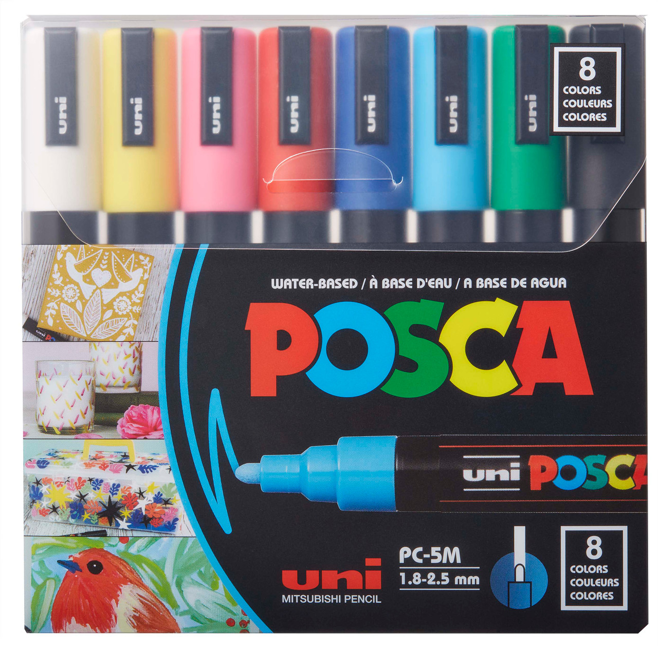 POSCA Paint Marker Medium 8 Color Set Mono Tone - Wet Paint
